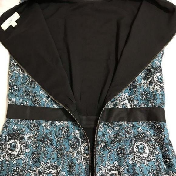 Ann Taylor Loft Floral Paisley Print Dress Blue - Picture 4 of 9